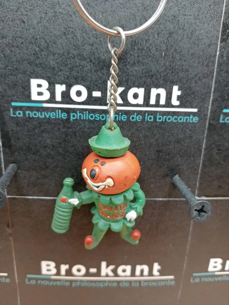 Porte‑clés publicitaires vintage – Keller, Vaillant & Fanta orange