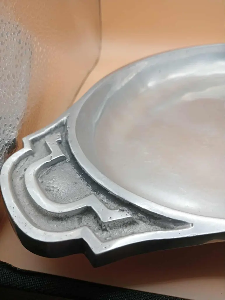 Plat de service vintage en inox 18/10 – Linha Fina / Made in Portugal – années 70/80