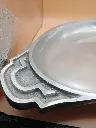 Plat de service vintage en inox 18/10 – Linha Fina / Made in Portugal – années 70/80