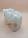 Éléphant sculpté en albâtre-déco vintage porte-bonheur