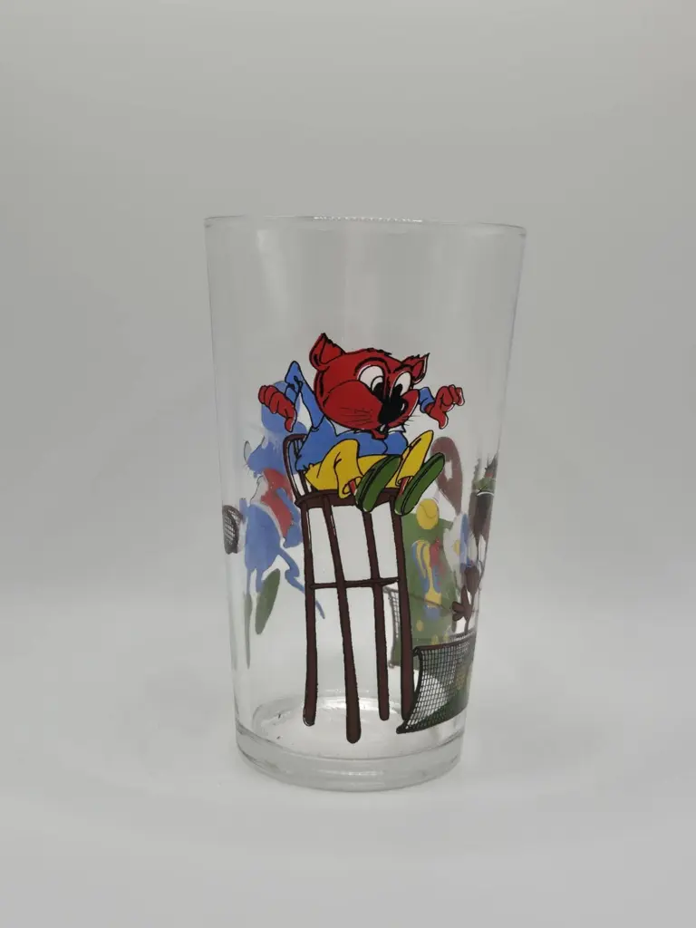Verre Duralex Kellogg's Miel Pops - castor et souris jouant au tennis