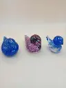 Lot de 3 canards en verre soufflé – signés “V de B”