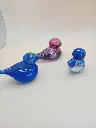Lot de 3 canards en verre soufflé – signés “V de B”