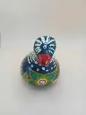 Oiseau décoratif en terre cuite peinte – 20 cm