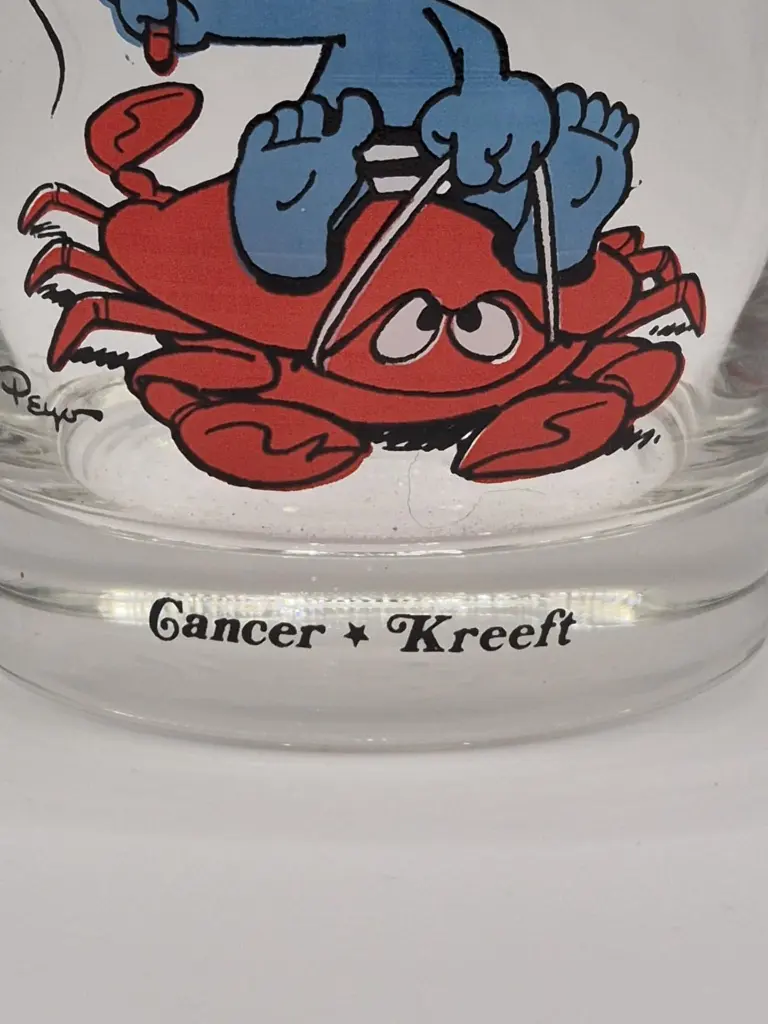 Verre schtroumps - signe astrologique cancer