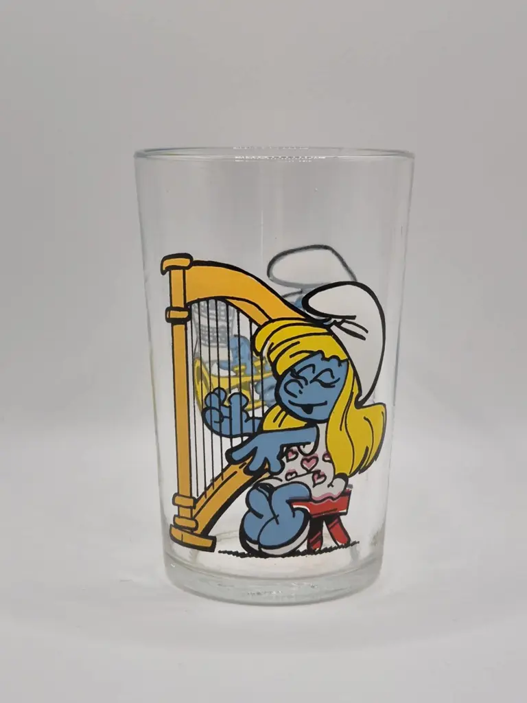 Verre schtroumpfs Bénédictin - schtroumpf musicien et schtroumpfette