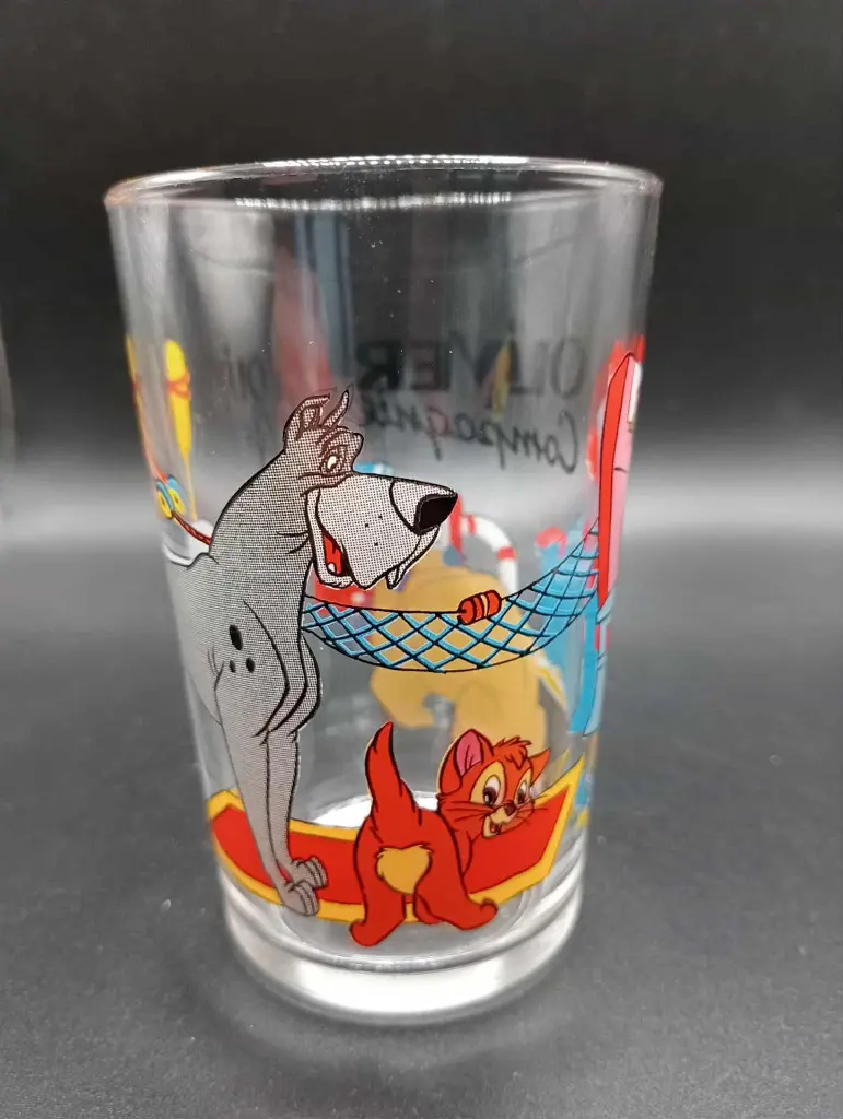 Verre collector Disney – Oliver & Compagnie – Années 80–90