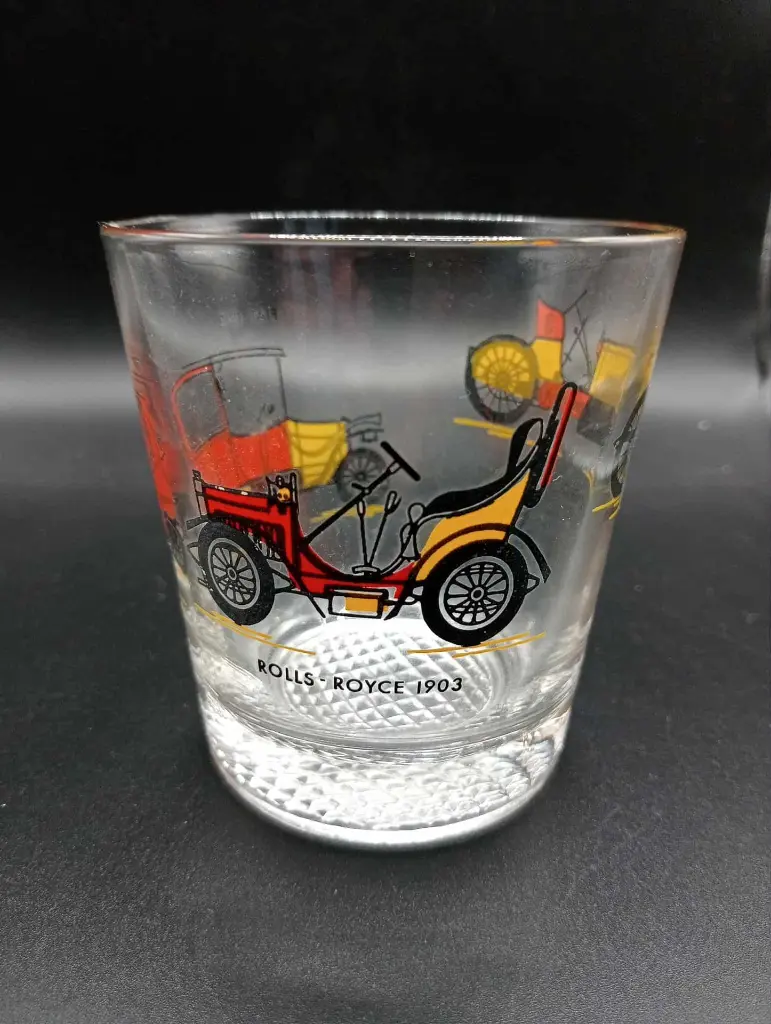 Verre collector – Rolls Royce 1903 – Illustrations voitures vintage – Années 80–90
