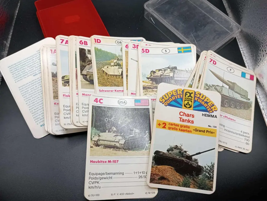Jeu collector – SUPER QUARTET – Chars / Tanks – FX Schmid – No.134