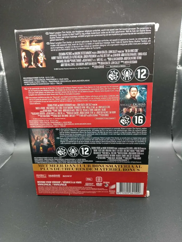 Coffret DVD Robert Langdon — The Da Vinci Code / Angels & Demons / Inferno