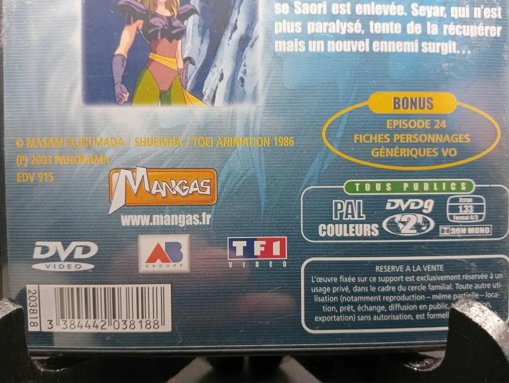 DVD Saint Seiya – Les Chevaliers du Zodiaque – Épisodes 25 à 32 + Bonus Épisode 24