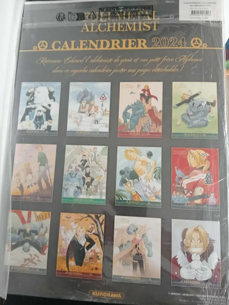 Fullmetal Alchemist Calendrier 2024 – 12 illustrations manga, neuf sous plastique