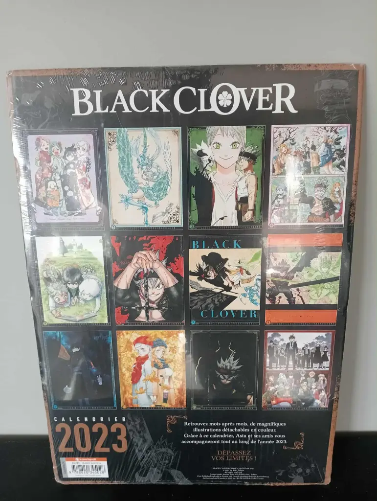 Calendrier Black Clover 2023 – 12 illustrations manga, neuf sous plastique