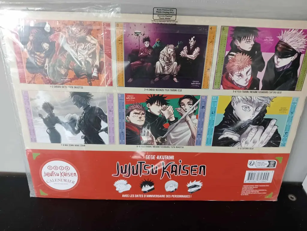 Calendrier Jujutsu Kaisen 2024 – 12 illustrations manga, dates anniversaires incluses