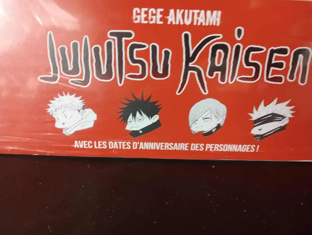 Calendrier Jujutsu Kaisen 2024 – 12 illustrations manga, dates anniversaires incluses