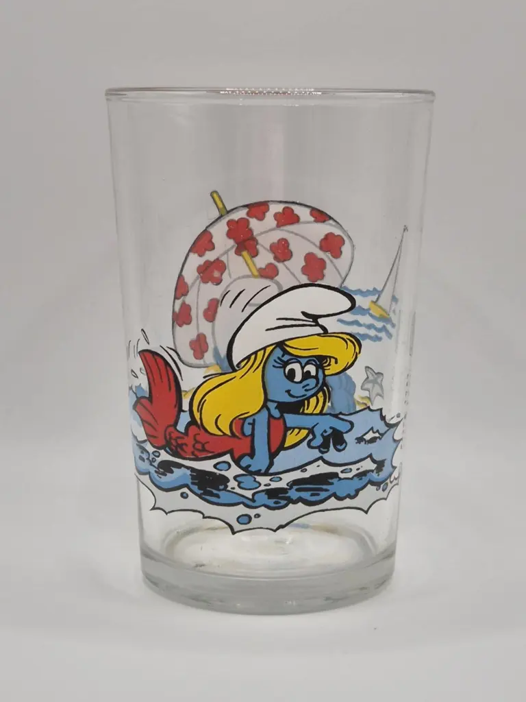 Verre schtroumpfs Bénédictin 1983 - la plage et la mer