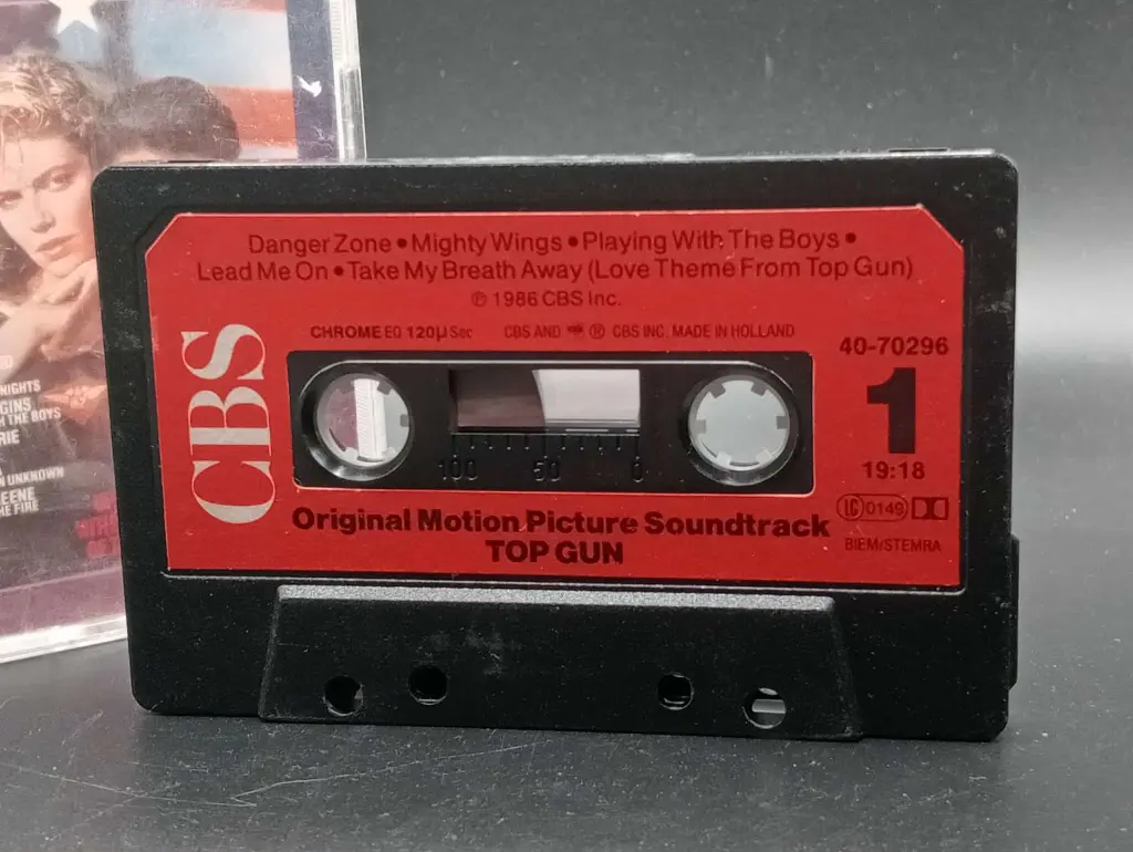 Cassette Top Gun – Bande originale culte non testée, 1986, Mundial 20148