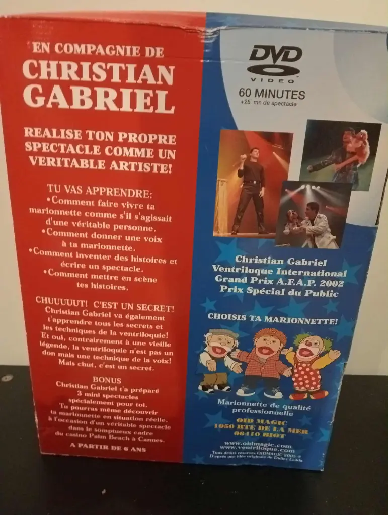 Coffret ventriloque Christian Gabriel + marionnette (sans DVD, 2003)