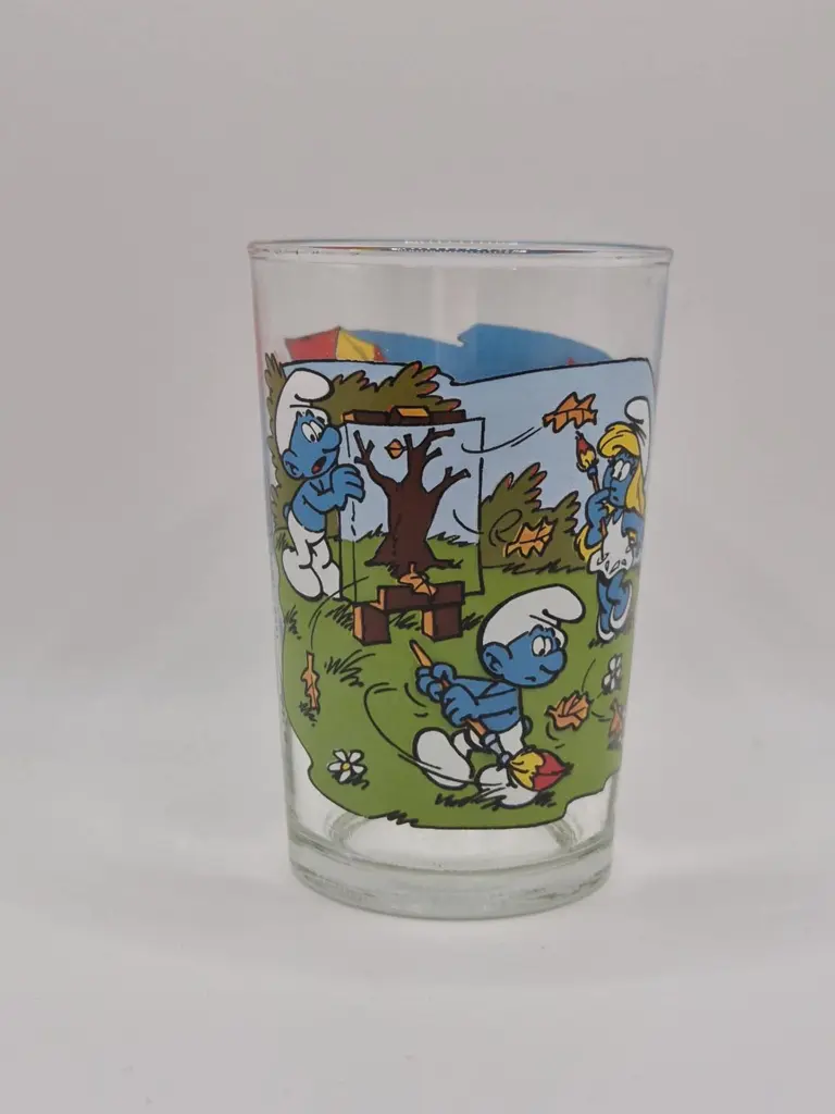 Verre schtroumpfs Bénédictin 1990 - cerf-volant et activités