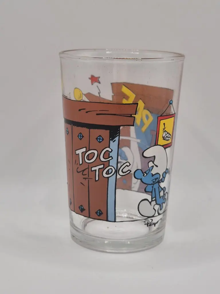 Verre schtroumpfs Bénédictin 1994 - coup de balle en pleine schtroumpf