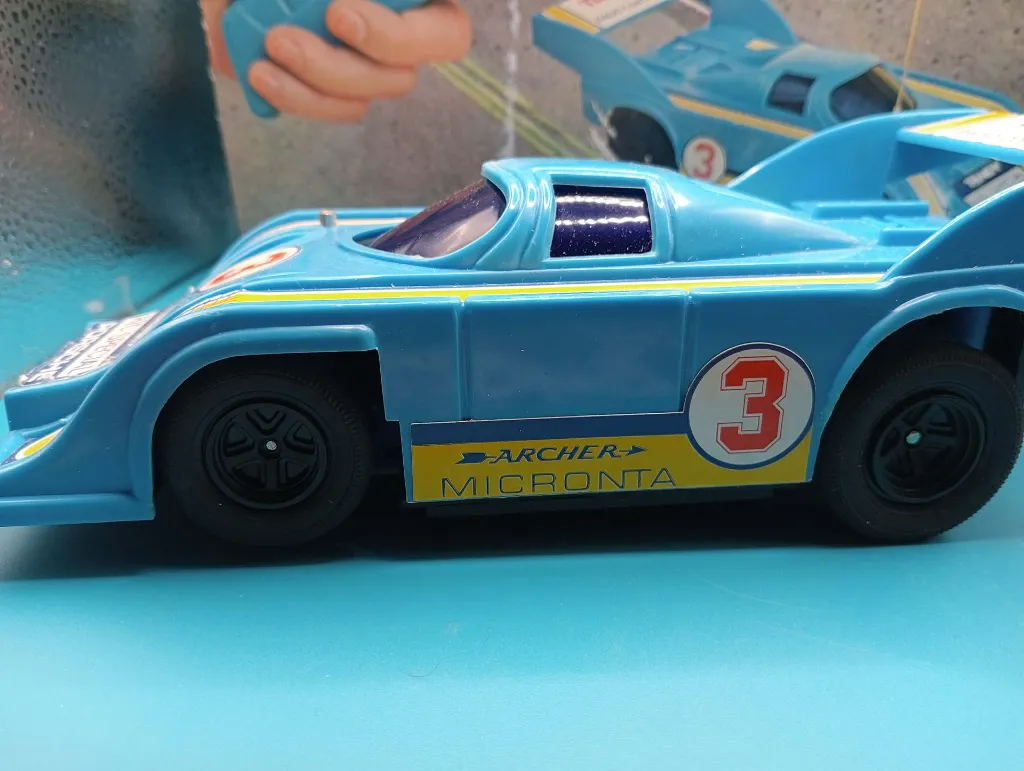 Porsche télécommandée vintage Tandy – Jouet collector années 80