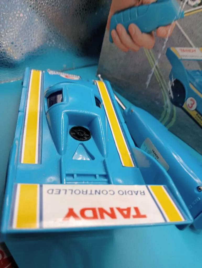 Porsche télécommandée vintage Tandy – Jouet collector années 80