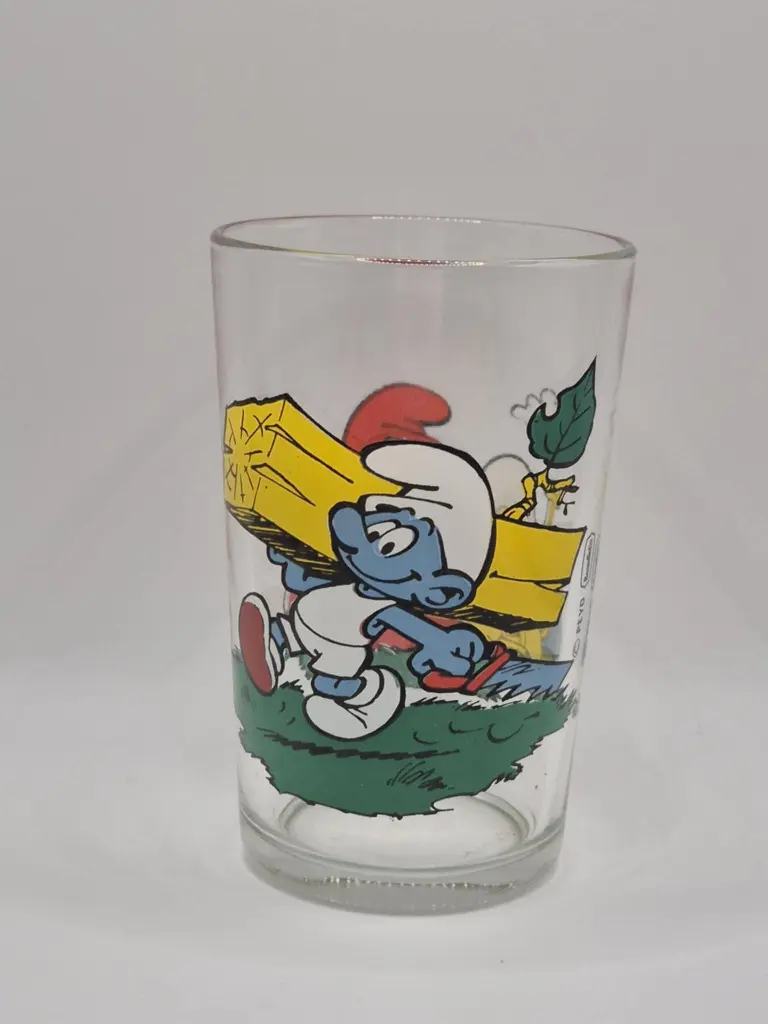 Verre schtroumpfs Bénédictin - aménagement du village