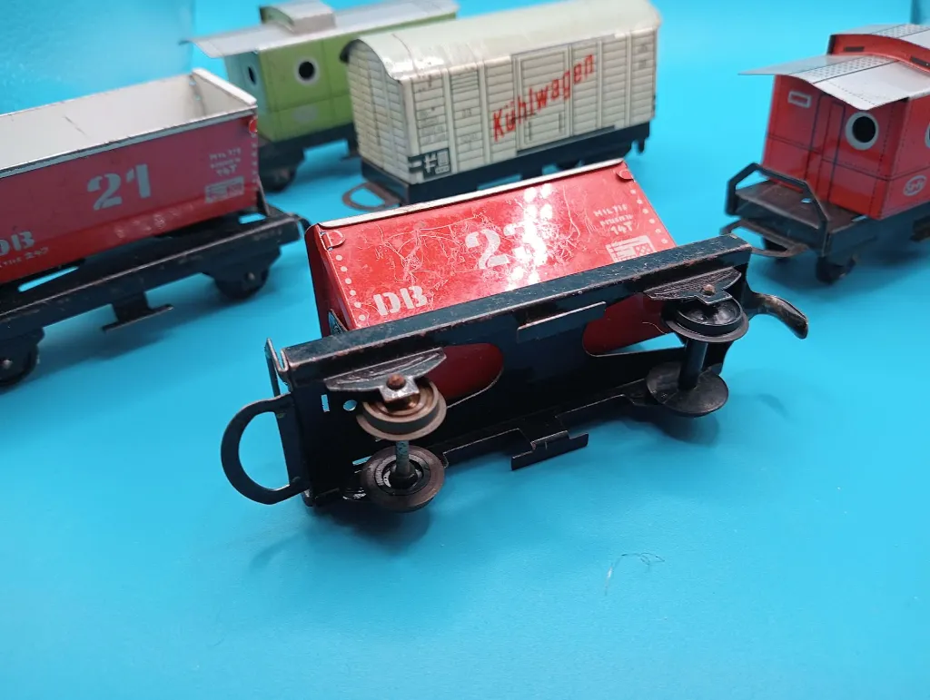 Ensemble de trains vintage DISTLER – Santa Fe & DB – Made in Germany
