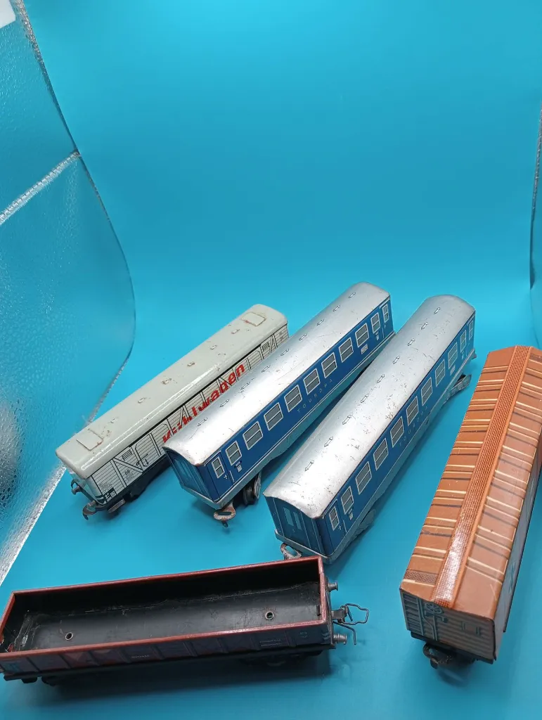 Ensemble de trains vintage DISTLER – Santa Fe & DB – Made in Germany