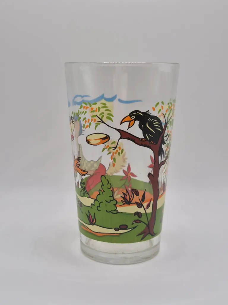 Verre fables - le corbeau et le renard
