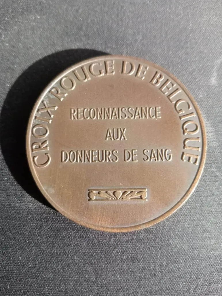 Pièce de la croix rouge de Belgique - don de sang