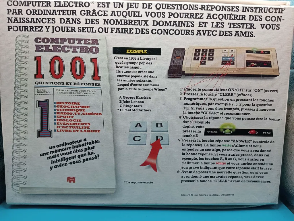 Computer Electro Jumbo 1001 – Jeu électronique vintage