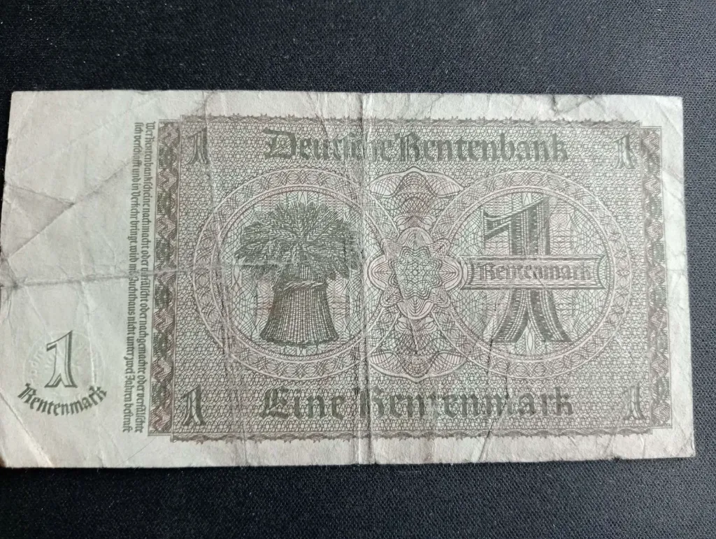 Billet 1 Rentenmark – Allemagne – 1937 – Stabilisation post-hyperinflation