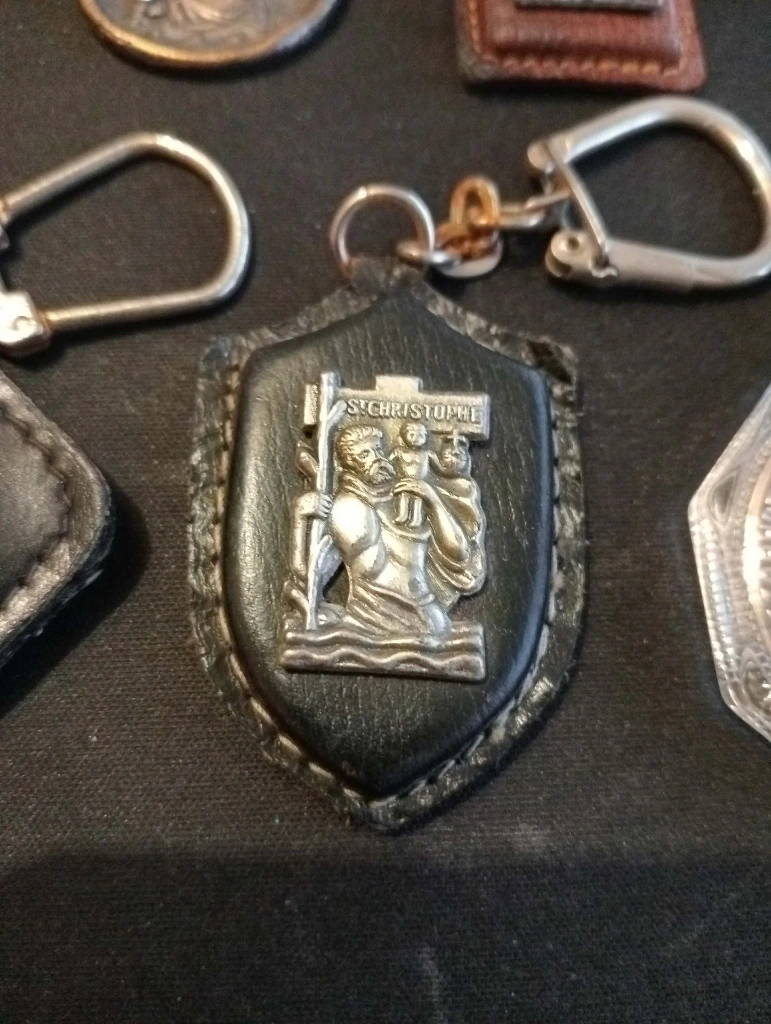 Lot de 5 porte-clés Saint Christophe – Protection vintage pour voyageurs