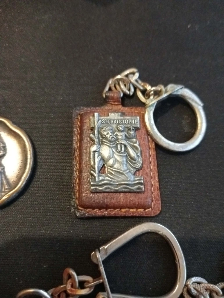 Lot de 5 porte-clés Saint Christophe – Protection vintage pour voyageurs