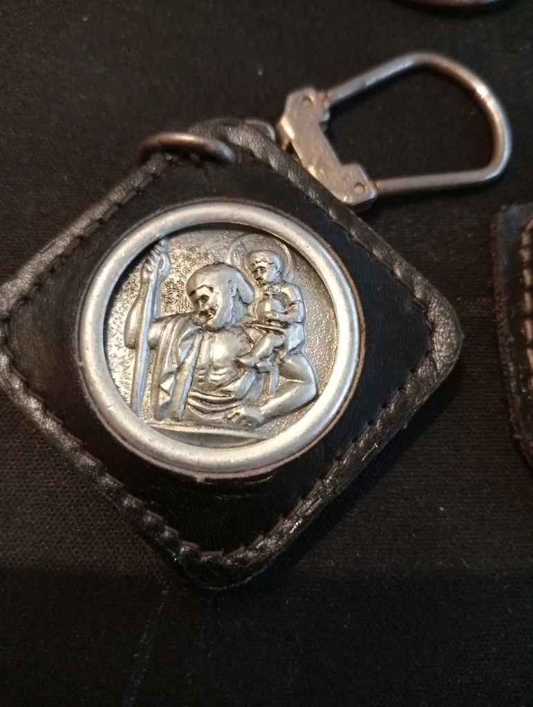 Lot de 5 porte-clés Saint Christophe – Protection vintage pour voyageurs
