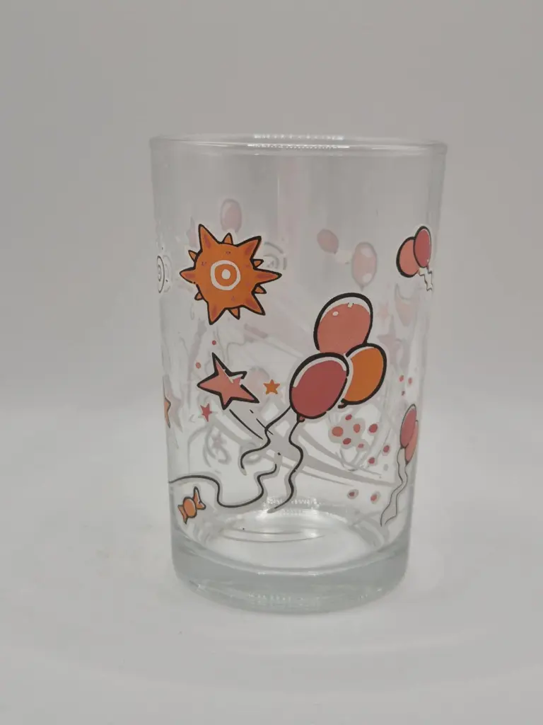 Verre fantaisie étoiles et ballons rose