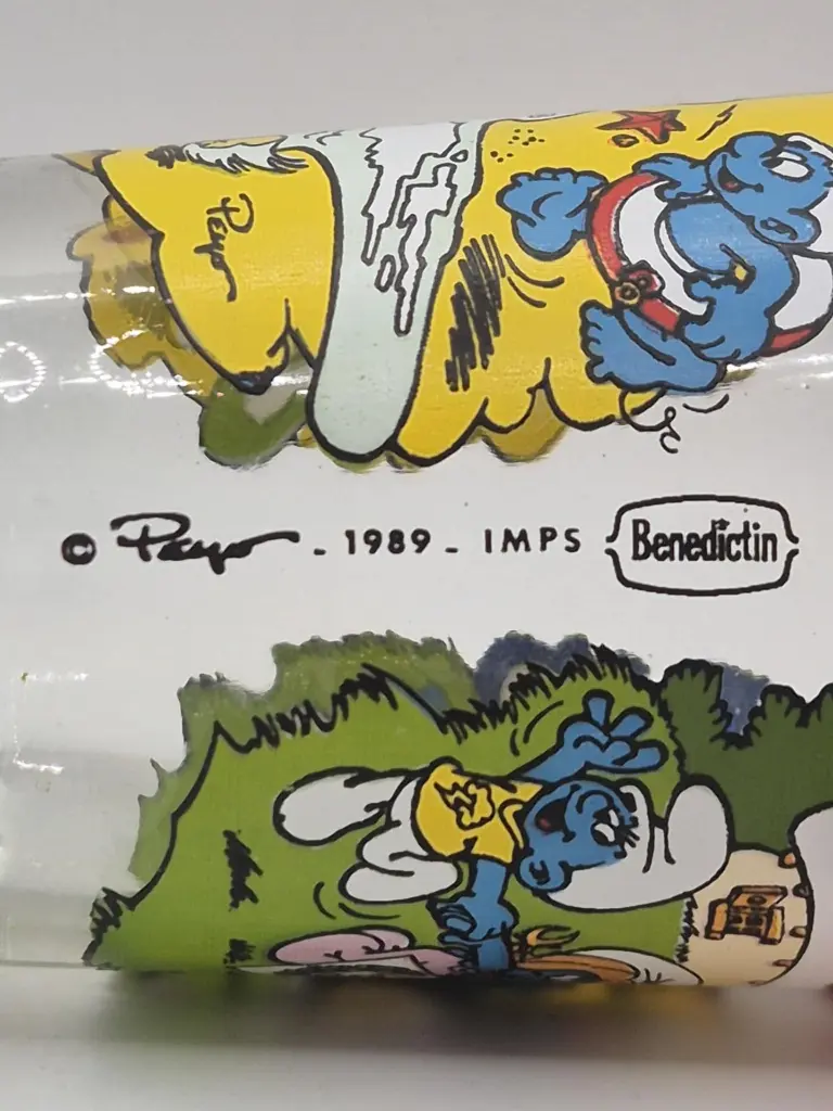 Verre schtroumpfs Bénédictin 1989 - les schtroumpfs s'amusent