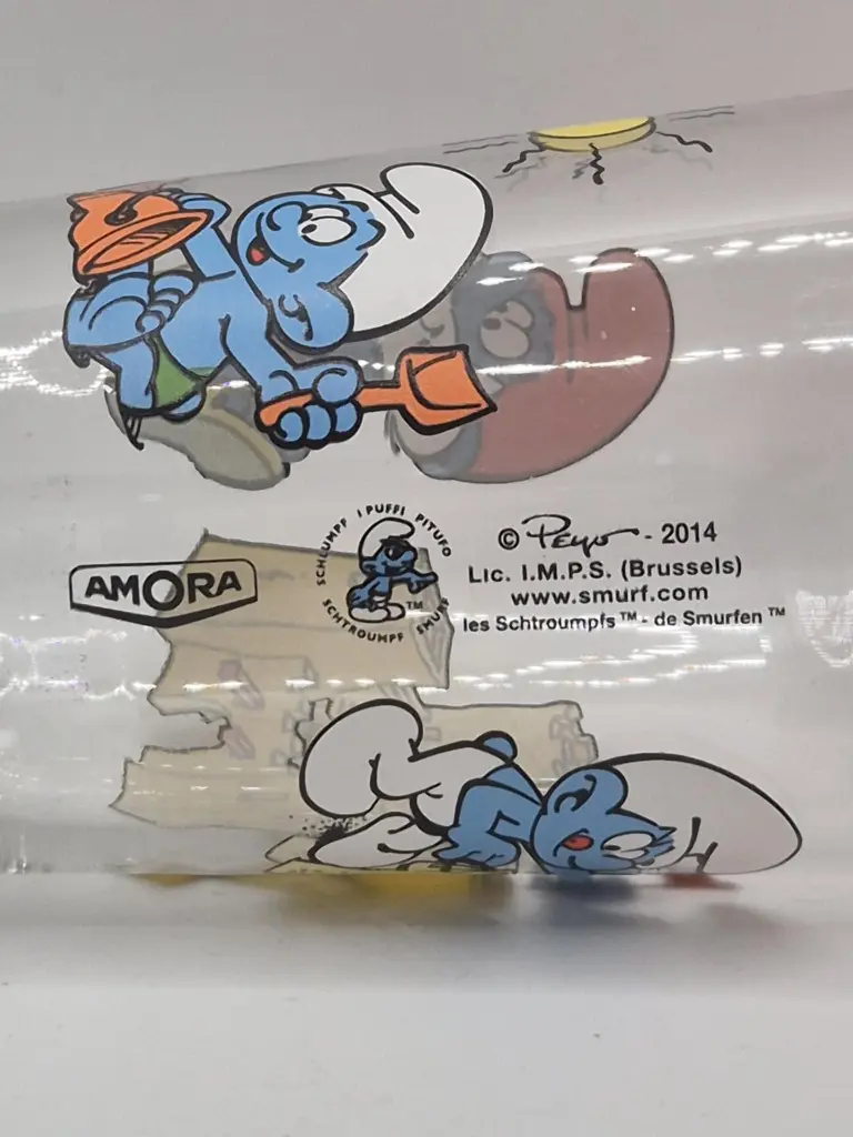 Verre schtroumpfs Amora 2014 - jeux et château de sable