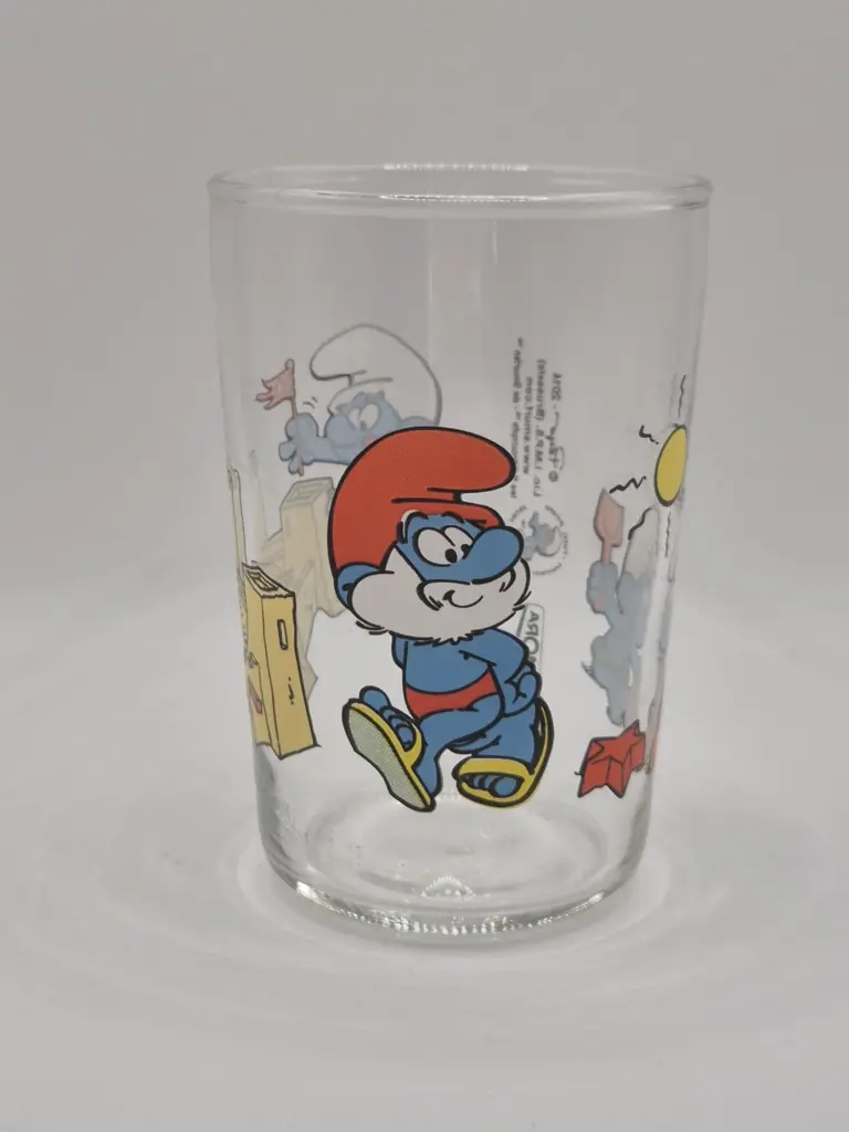 Verre schtroumpfs Amora 2014 - jeux et château de sable