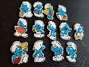 Lot de 13 Schtroumpfs en mousse double-face – Clipsables sur socle
