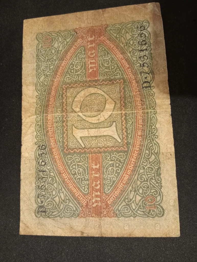 Billet 10 Marks Reichsbanknote – Allemagne début XXe