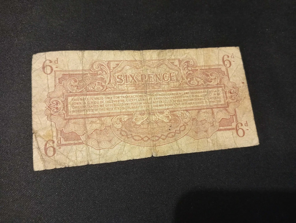 Billet militaire britannique 6 pence – British Armed Forces Special Voucher