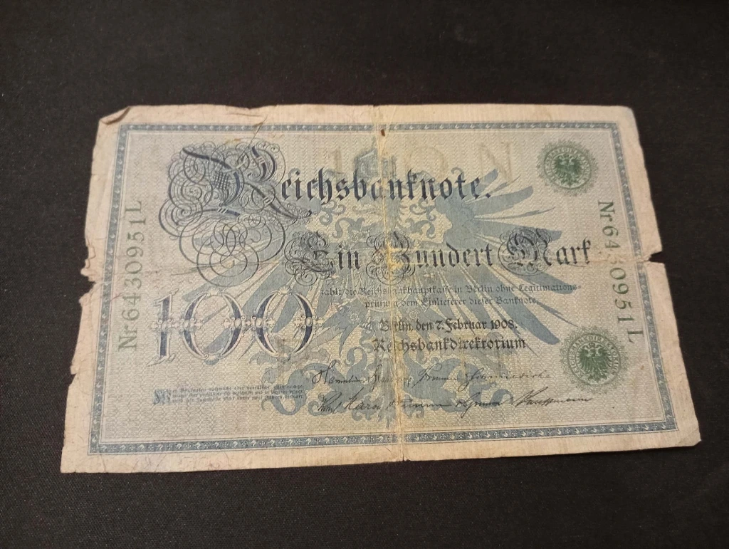 Billet 100 Mark – Reichsbanknote Allemagne 1908