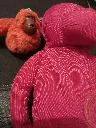 Ensemble Kipling rose vif : sac et singe en peluche