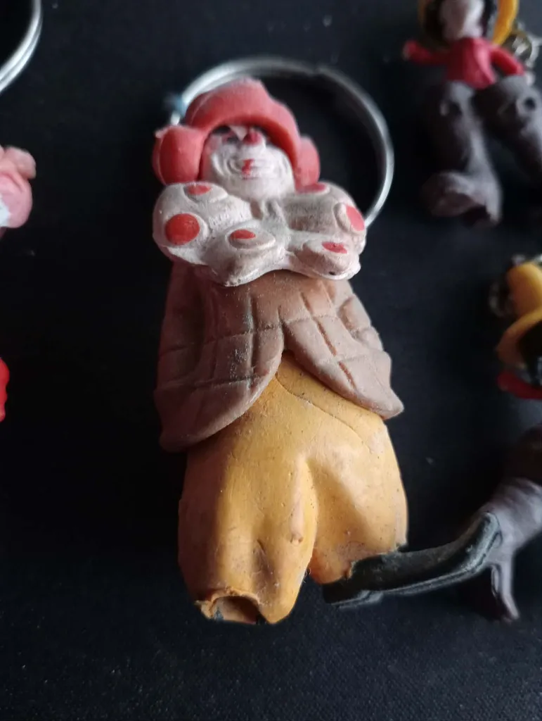 Porte‑clés Calvé vintage – Clown, Gnome & Tom Pousse