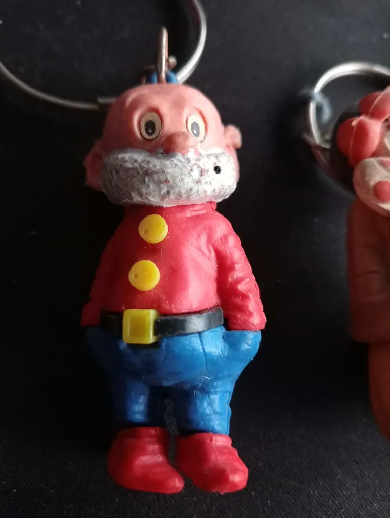 Porte‑clés Calvé vintage – Clown, Gnome & Tom Pousse