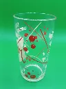 Verre italien vintage – motifs rouges et blancs – texte Extra Lemonade & Tonic – fabrication Made in Italy