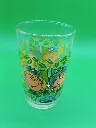 Verre Chaudfontaine – personnages fleurs – décor nature – illustration colorée vintage