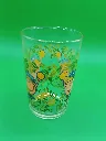 Verre Chaudfontaine – personnages fleurs – décor nature – illustration colorée vintage